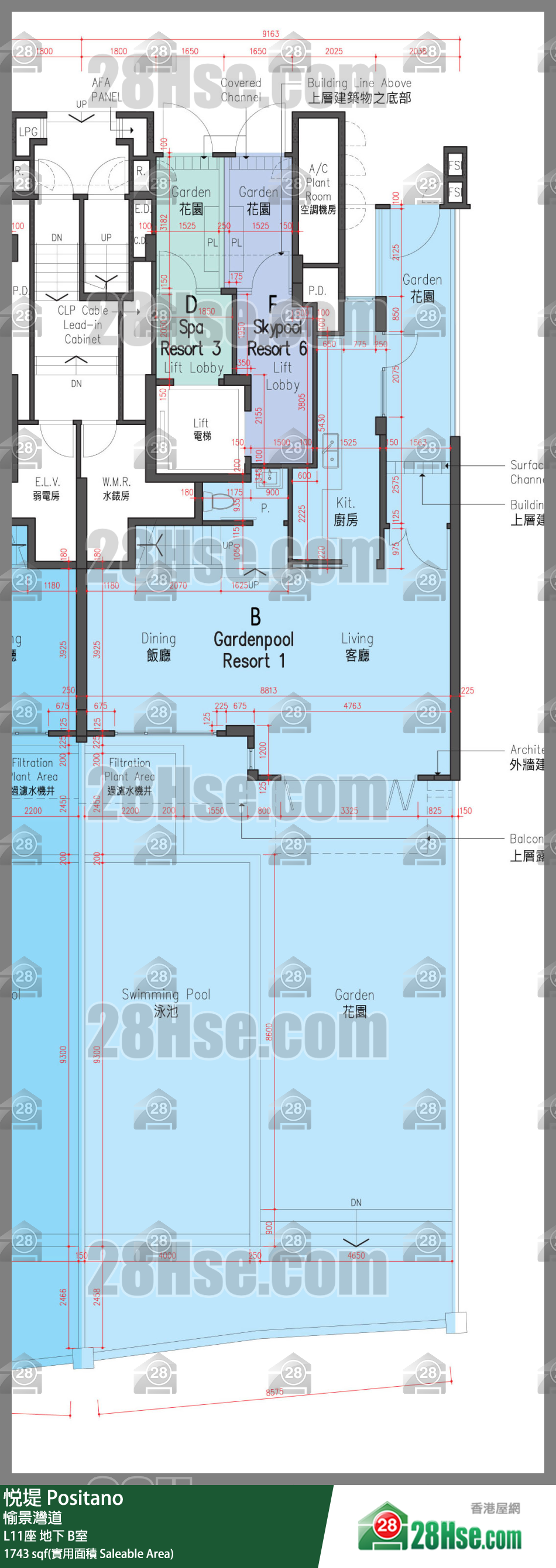 悅堤 L11座地下 B室 平面圖