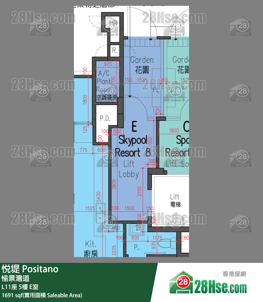 悅堤 L11座5樓 E室 平面圖