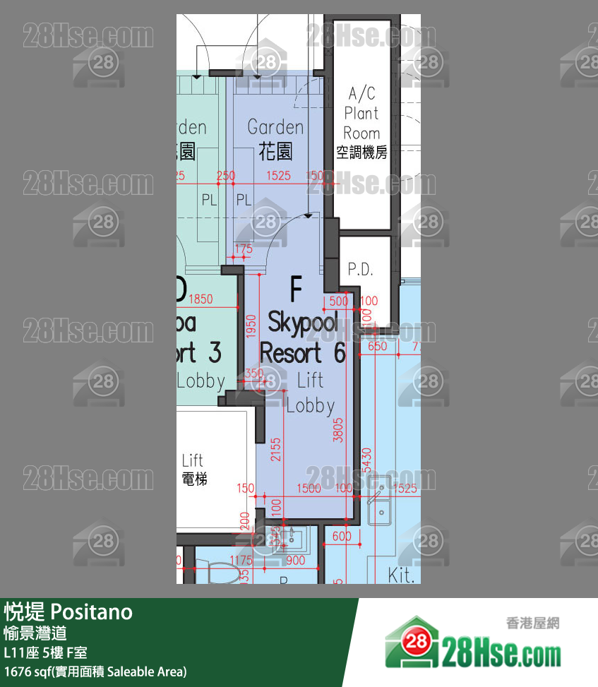 悅堤 L11座5樓 F室 平面圖