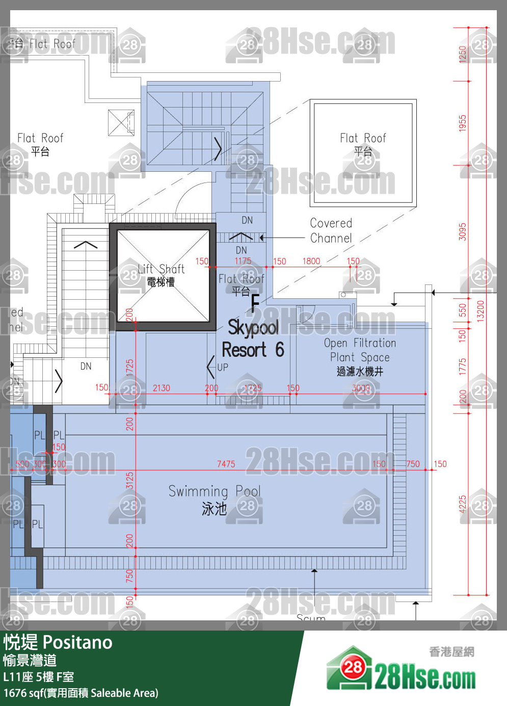 悅堤 L11座5樓 F室 平面圖