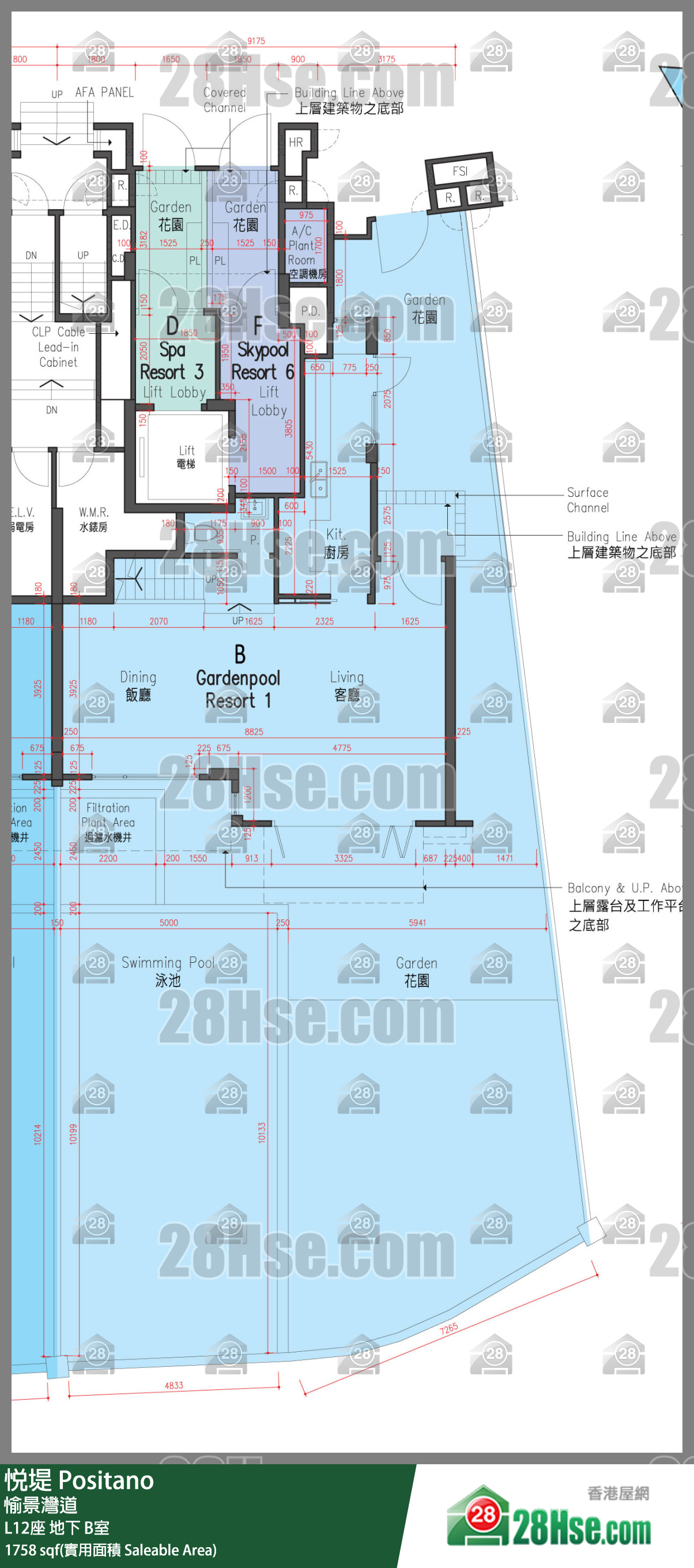 悅堤 L12座地下 B室 平面圖