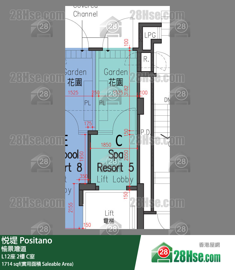 悅堤 L12座2樓 C室 平面圖
