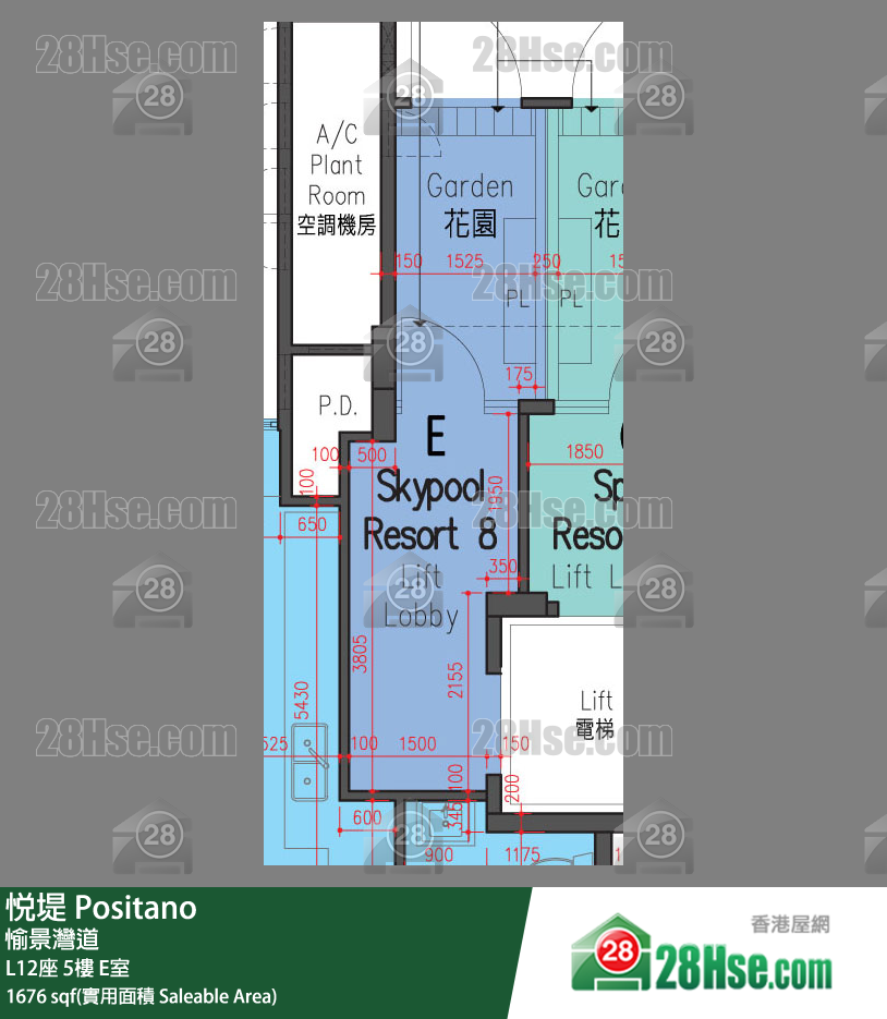 悅堤 L12座5樓 E室 平面圖