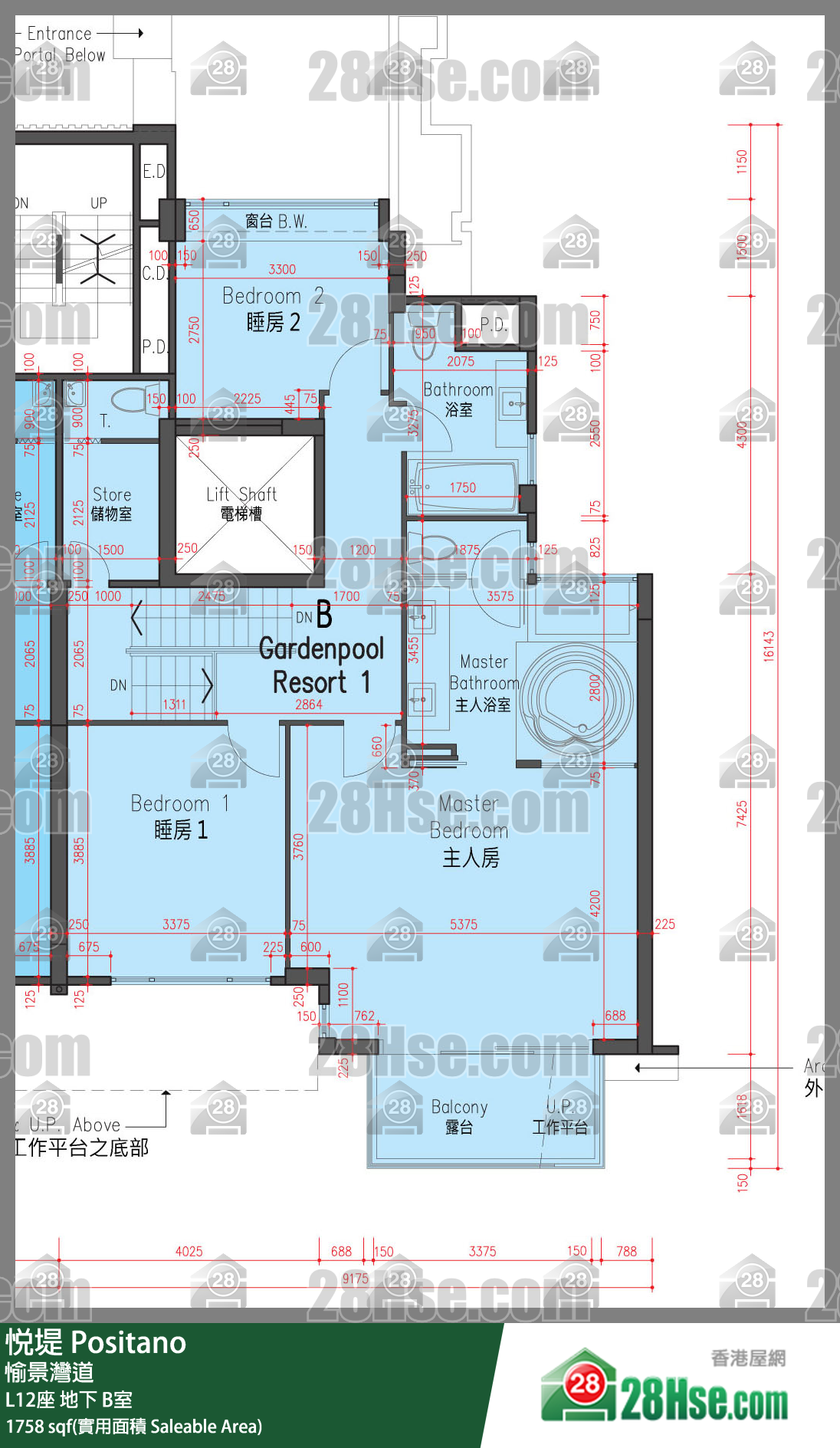 悅堤 L12座地下 B室 平面圖