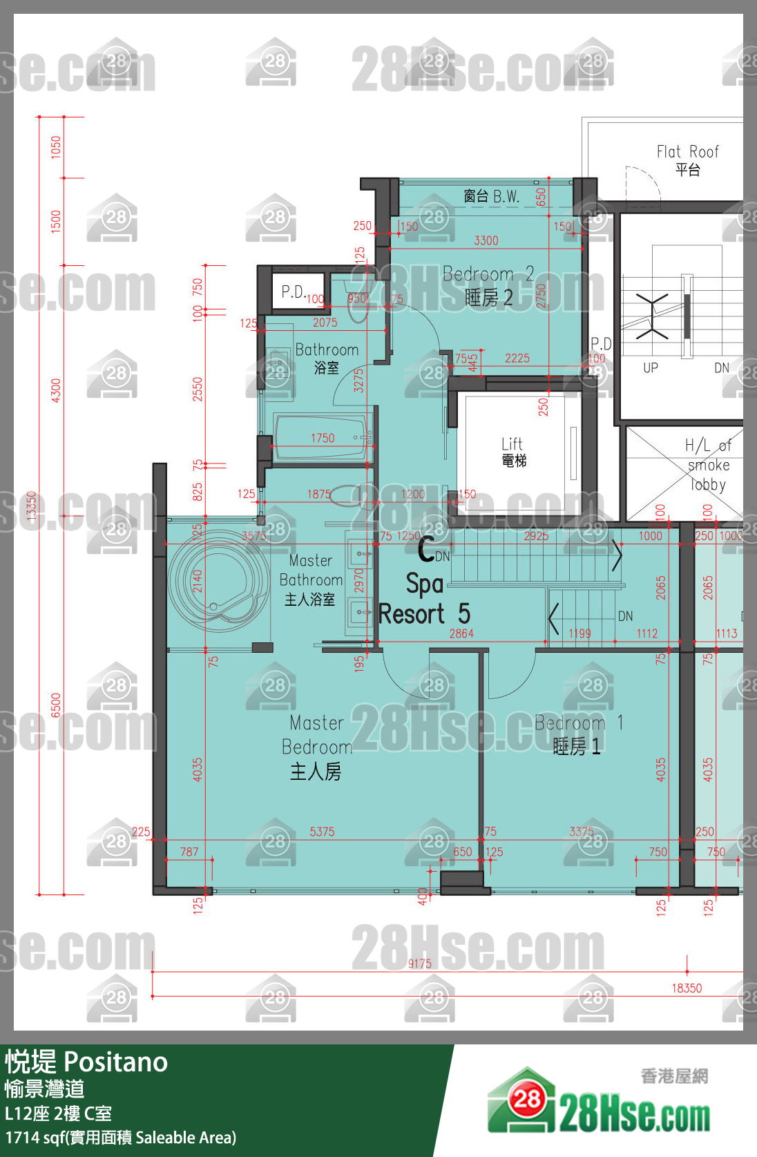 悅堤 L12座2樓 C室 平面圖