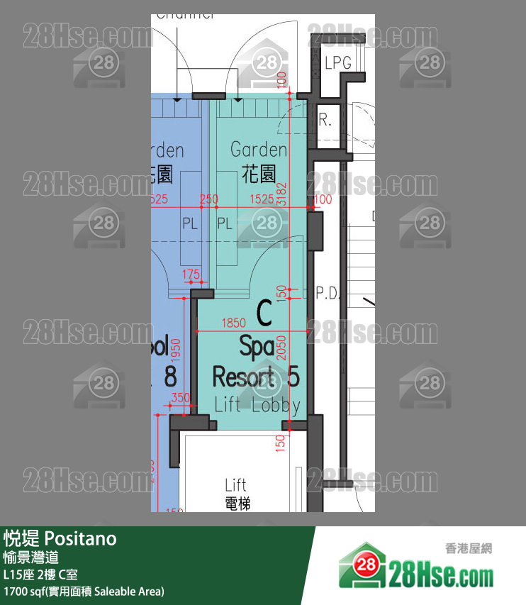 悅堤 L15座2樓 C室 平面圖