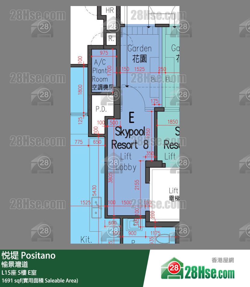 悅堤 L15座5樓 E室 平面圖