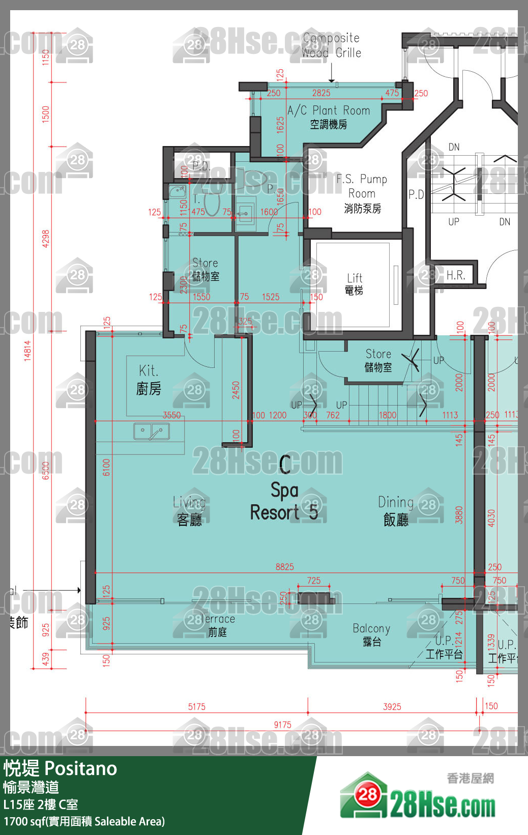 悅堤 L15座2樓 C室 平面圖