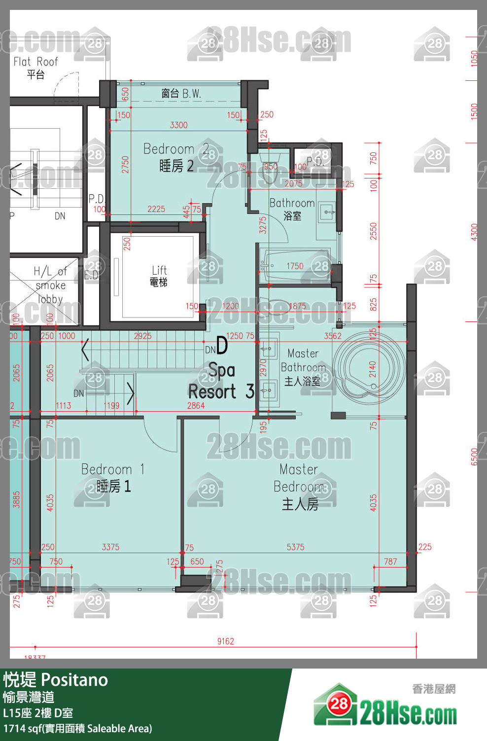 悅堤 L15座2樓 D室 平面圖