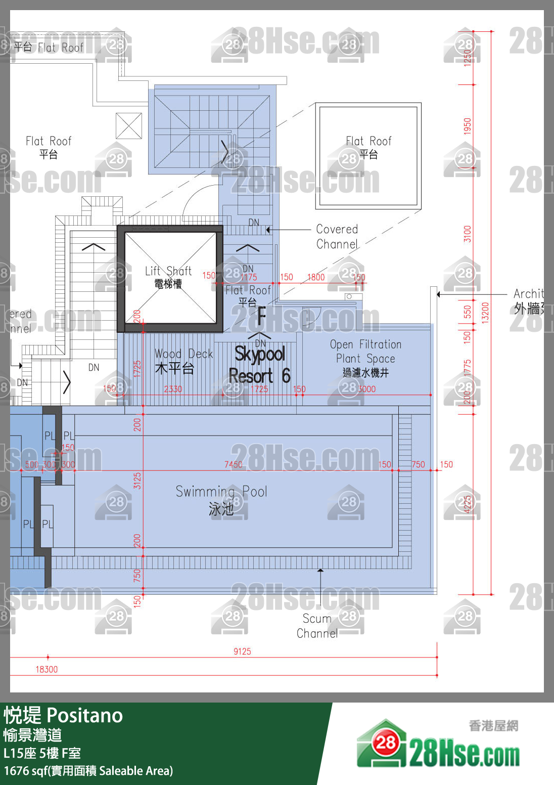 悅堤 L15座5樓 F室 平面圖
