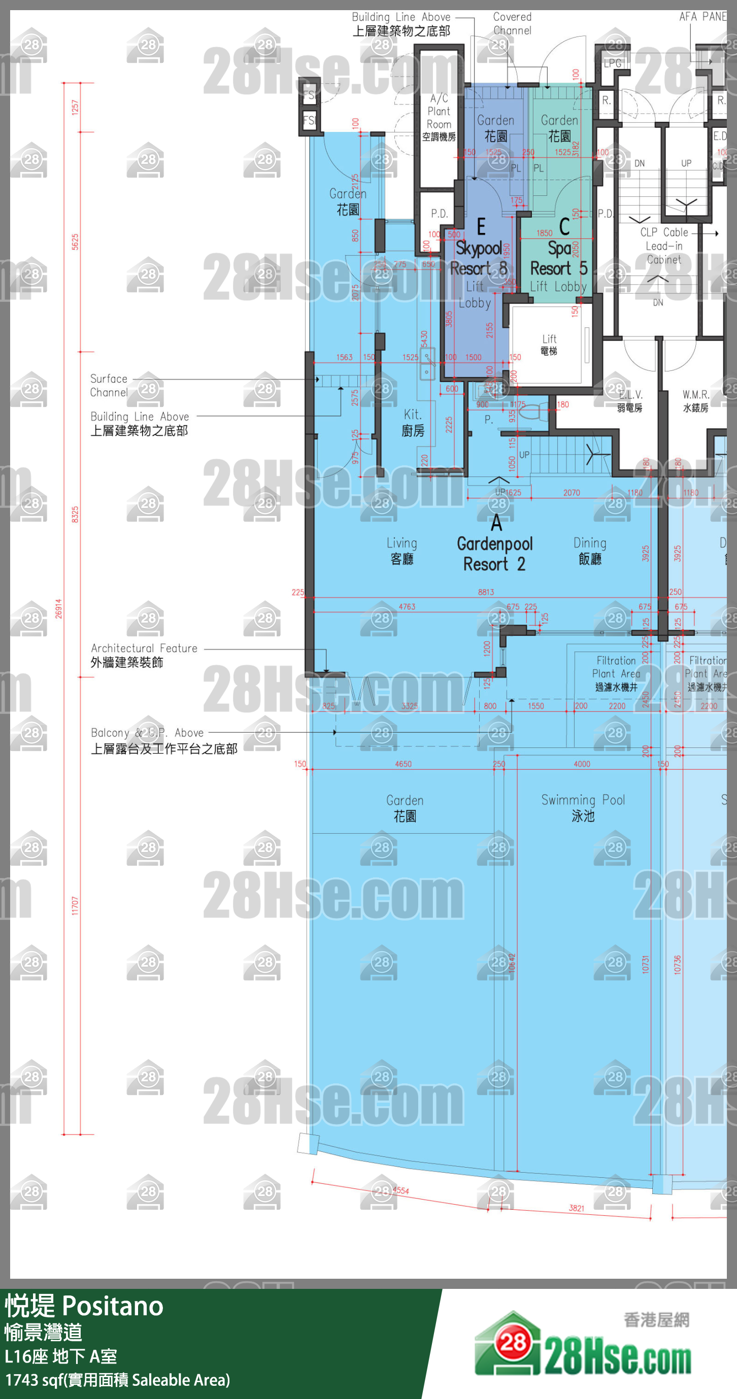 悅堤 L16座地下 A室 平面圖