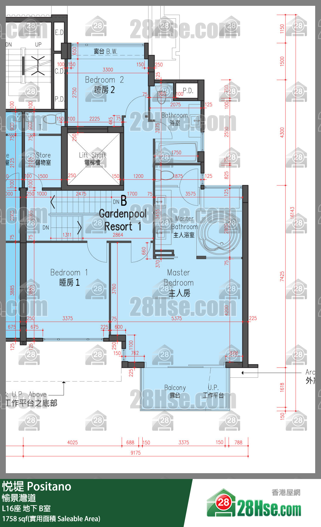 悅堤 L16座地下 B室 平面圖