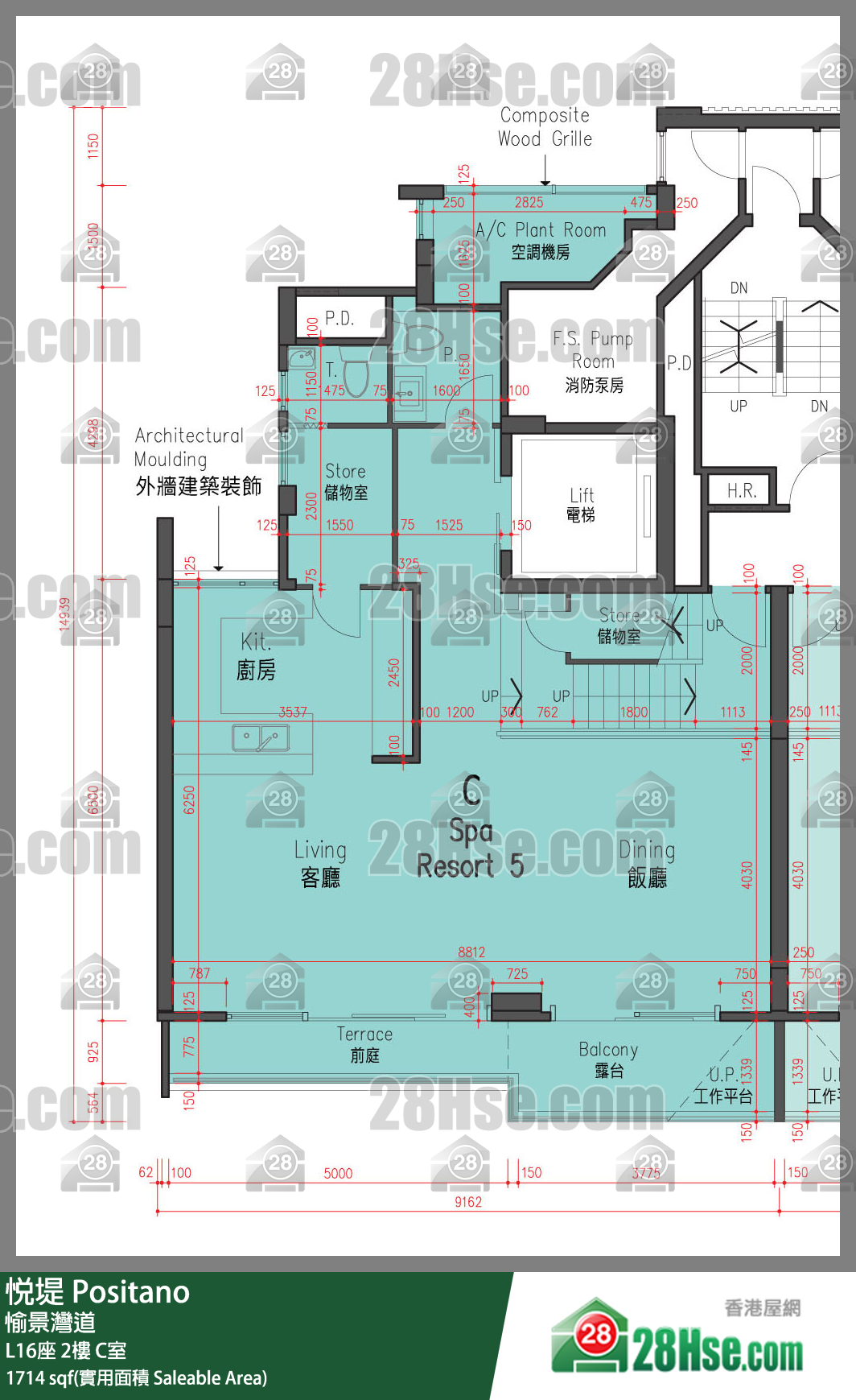 悅堤 L16座2樓 C室 平面圖