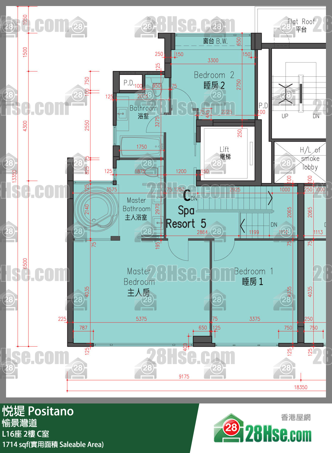 悅堤 L16座2樓 C室 平面圖