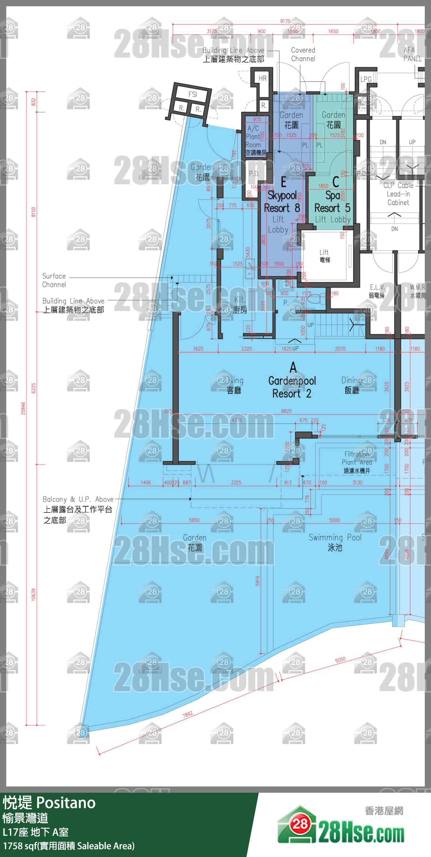 悅堤 L17座地下 A室 平面圖