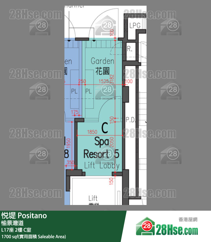 悅堤 L17座2樓 C室 平面圖