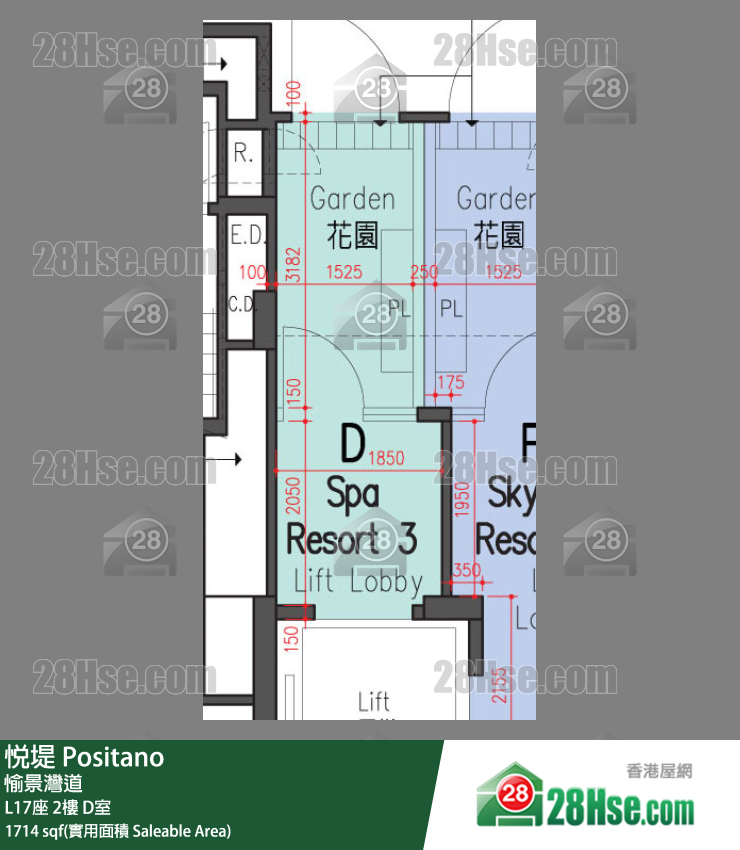 悅堤 L17座2樓 D室 平面圖