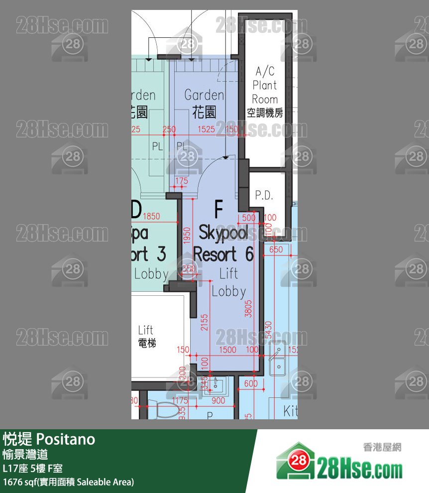 悅堤 L17座5樓 F室 平面圖