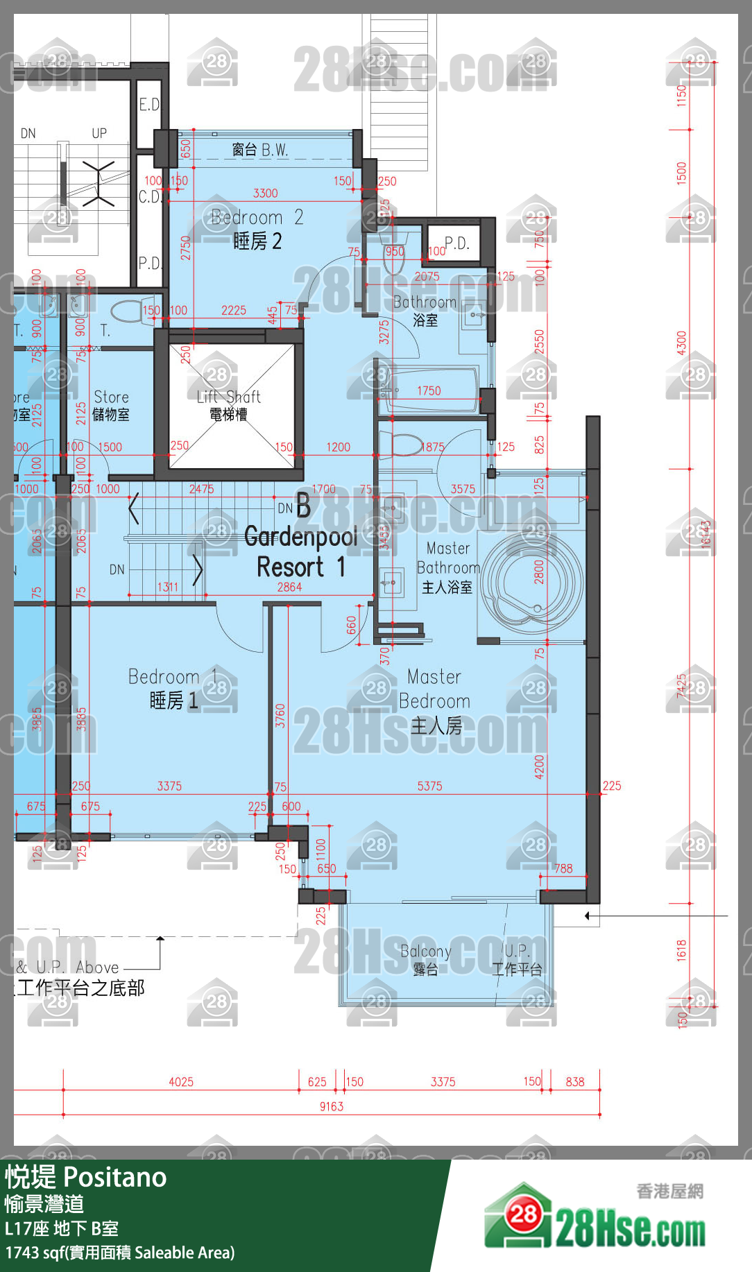 悅堤 L17座地下 B室 平面圖