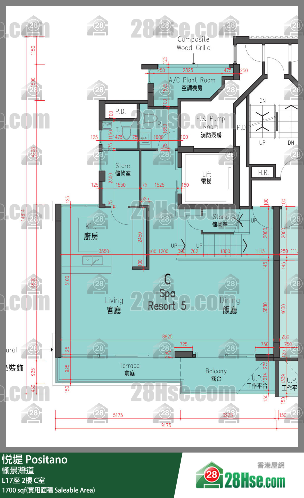 悅堤 L17座2樓 C室 平面圖