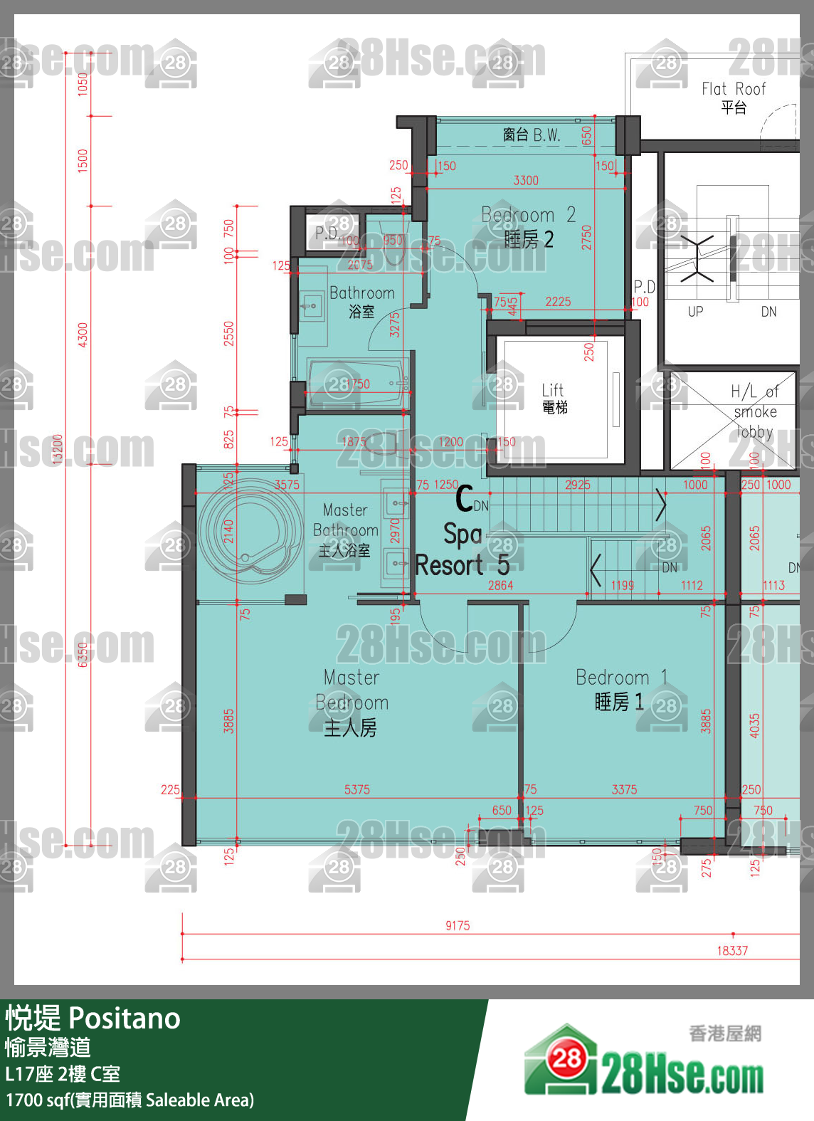 悅堤 L17座2樓 C室 平面圖