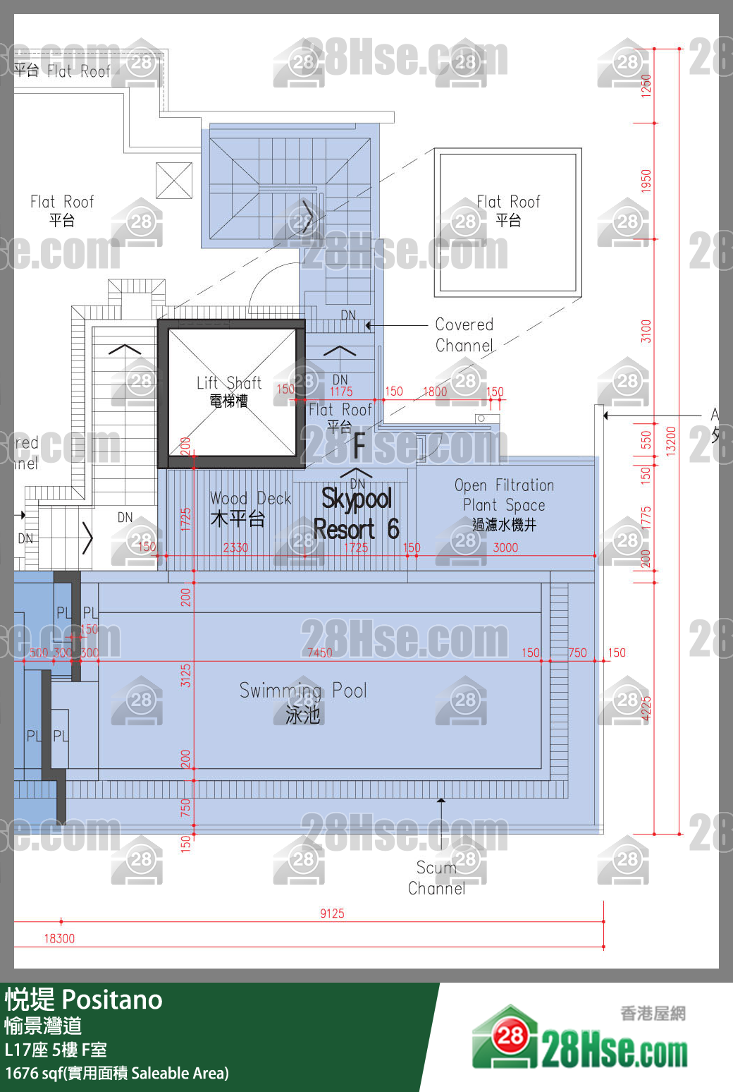 悅堤 L17座5樓 F室 平面圖