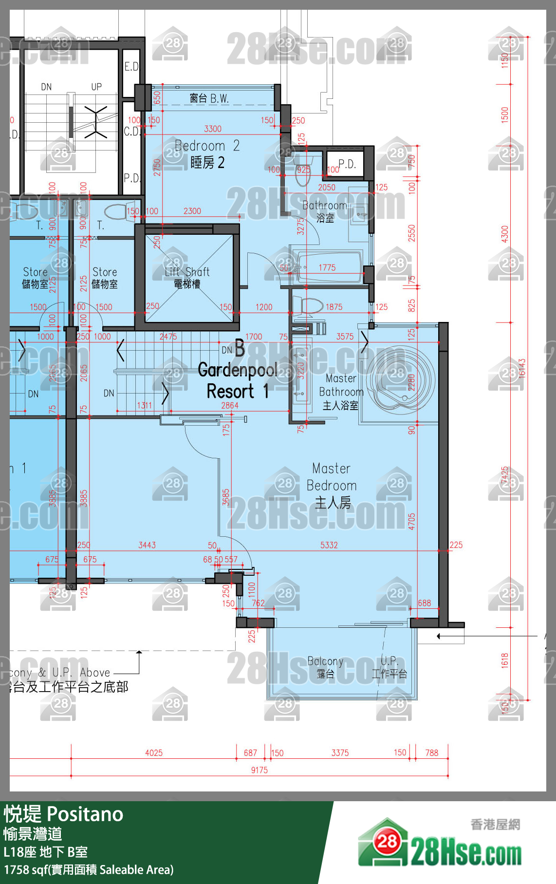 悦堤 L18座地下 B室 平面图