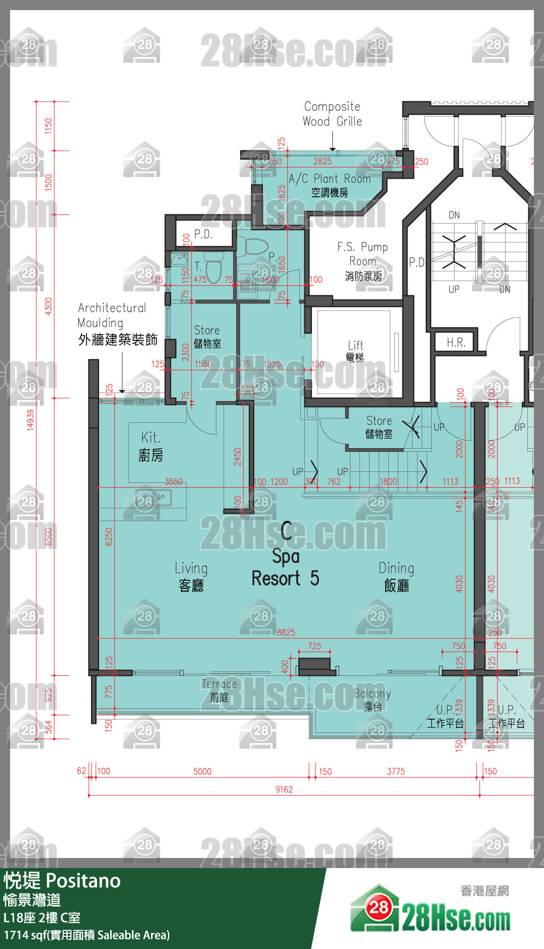 悅堤 L18座2樓 C室 平面圖