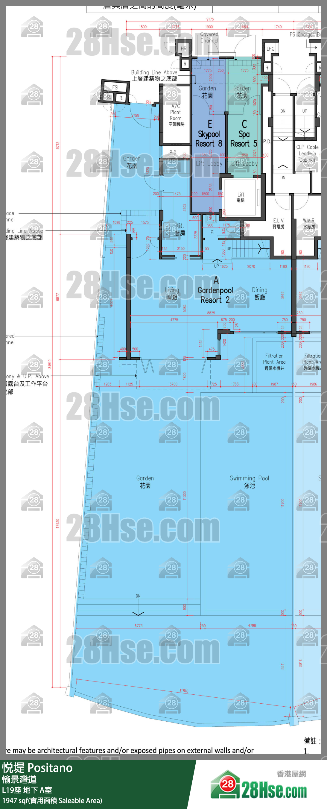 悅堤 L19座地下 A室 平面圖