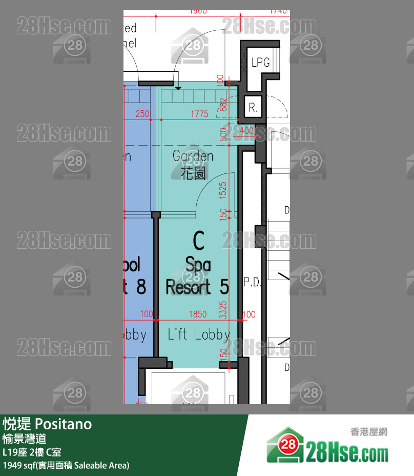 悅堤 L19座2樓 C室 平面圖