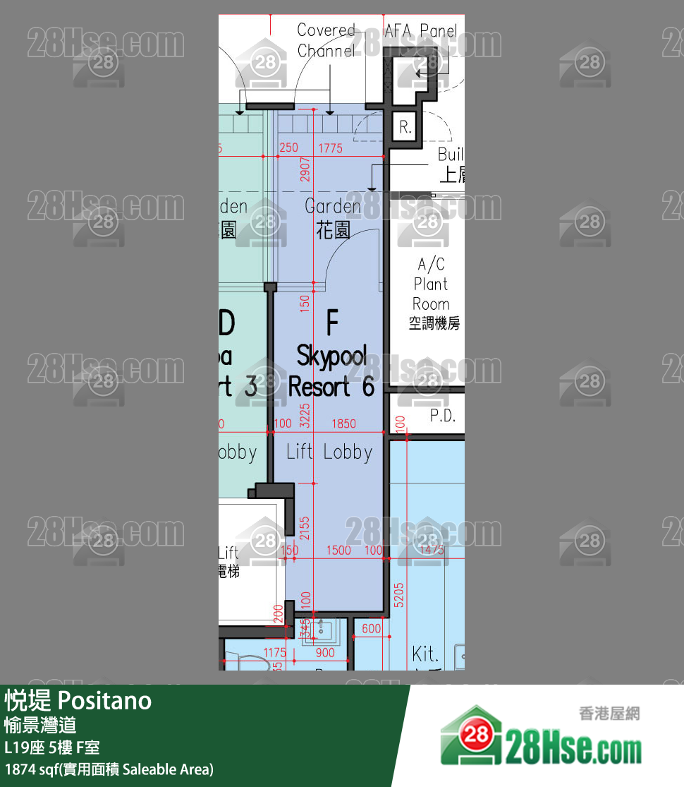 悅堤 L19座5樓 F室 平面圖