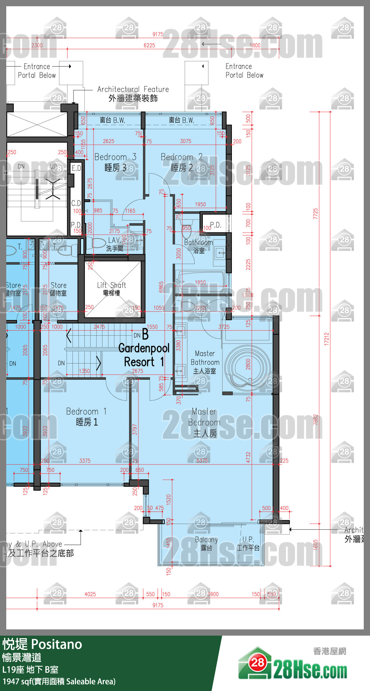 悅堤 L19座地下 B室 平面圖