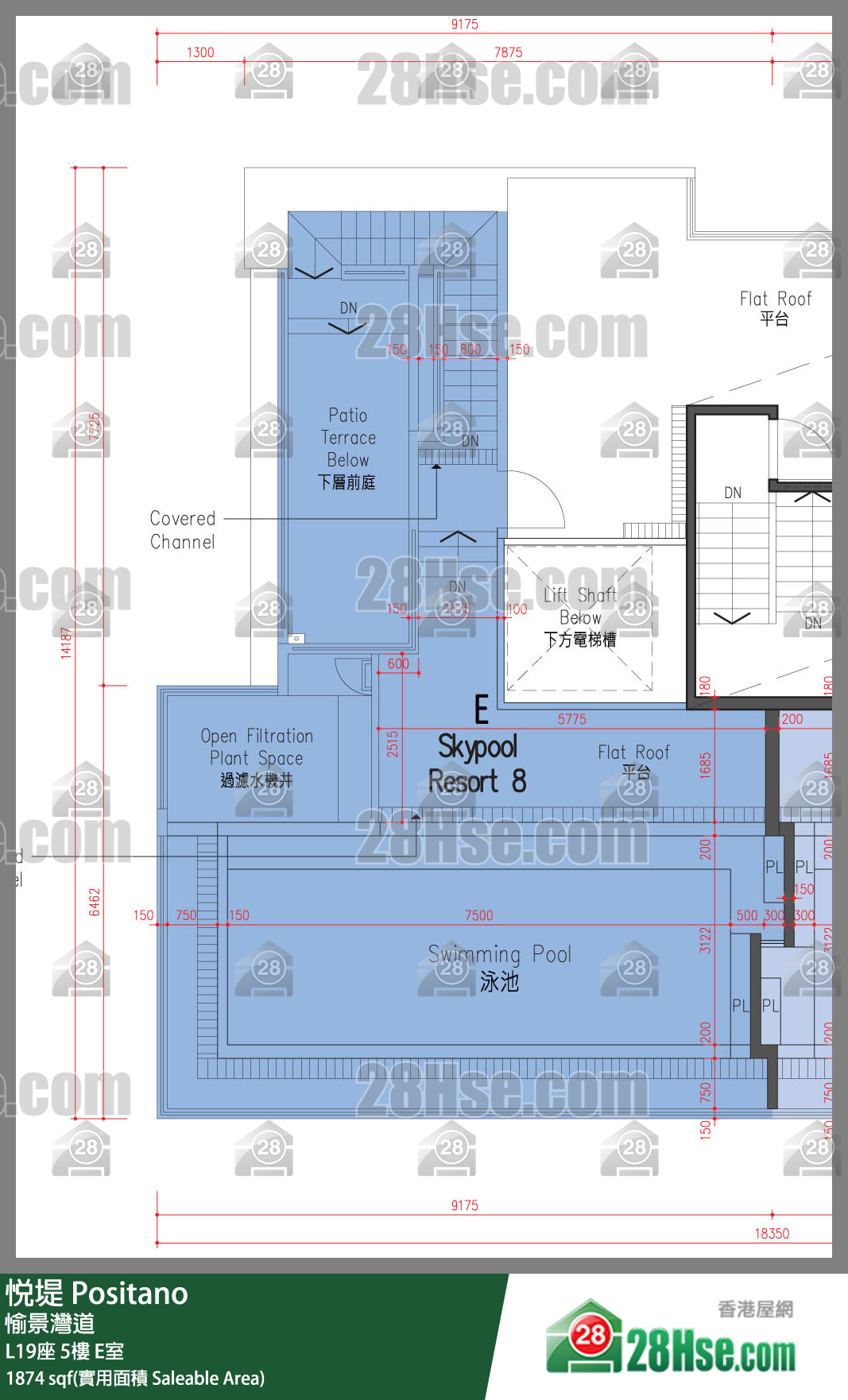 悅堤 L19座5樓 E室 平面圖