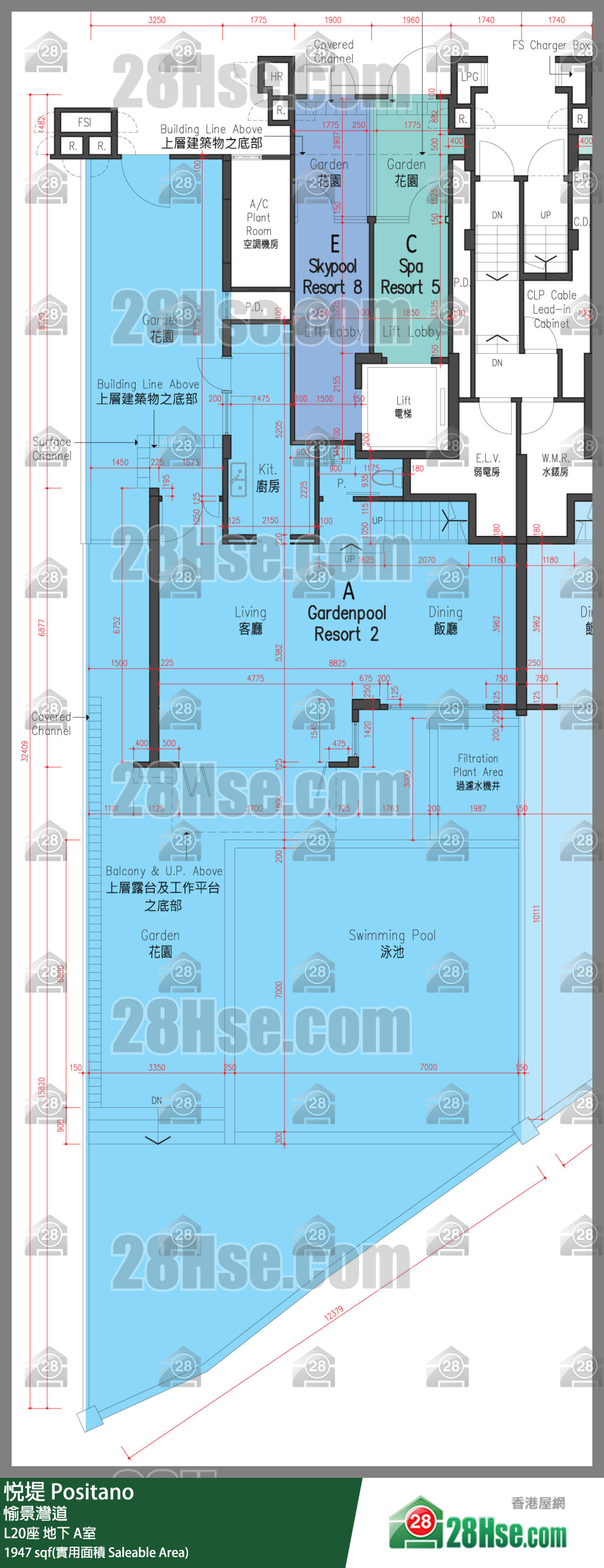 悅堤 L20座地下 A室 平面圖