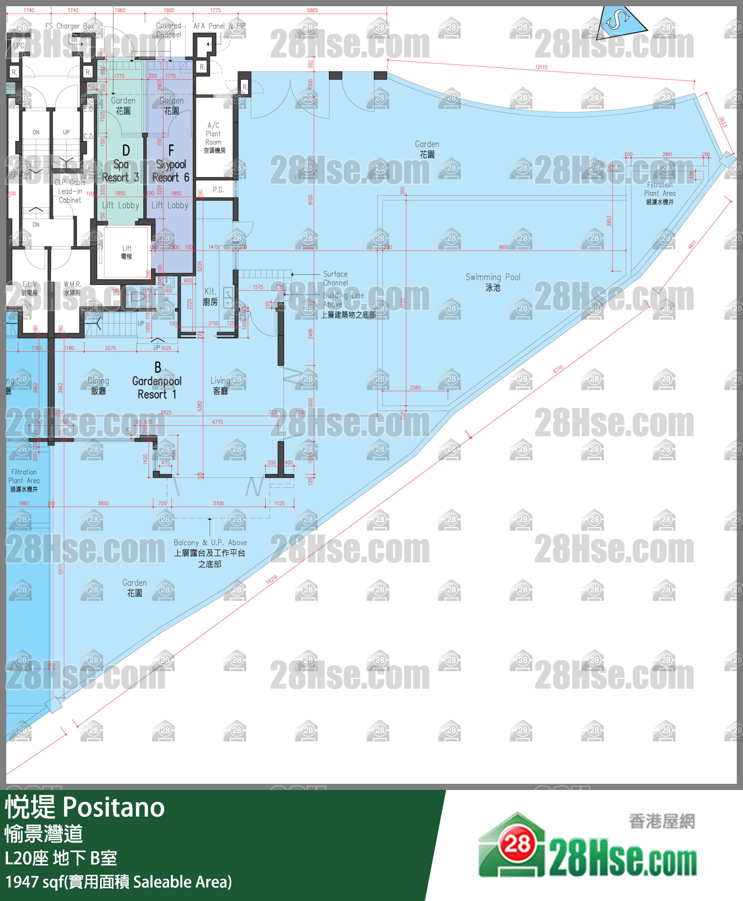 悅堤 L20座地下 B室 平面圖