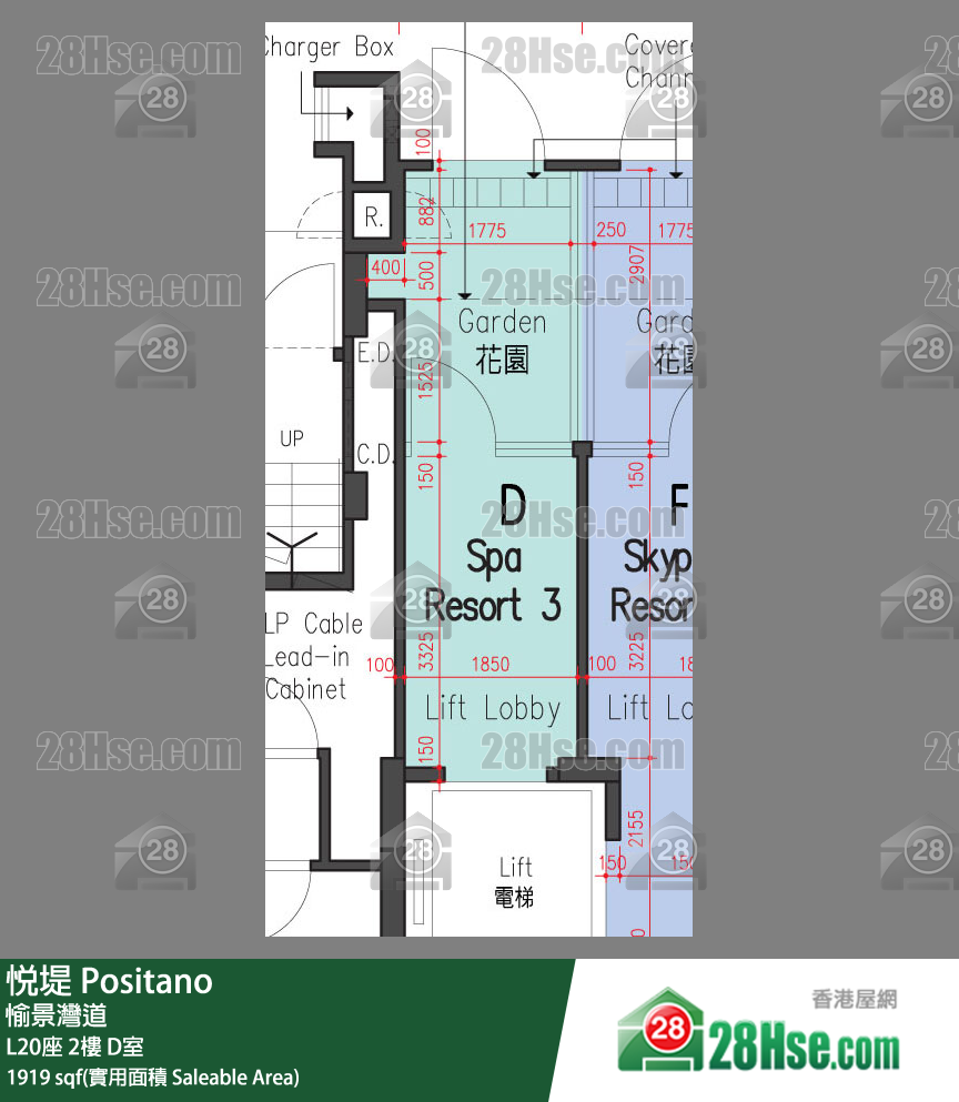 悅堤 L20座2樓 D室 平面圖