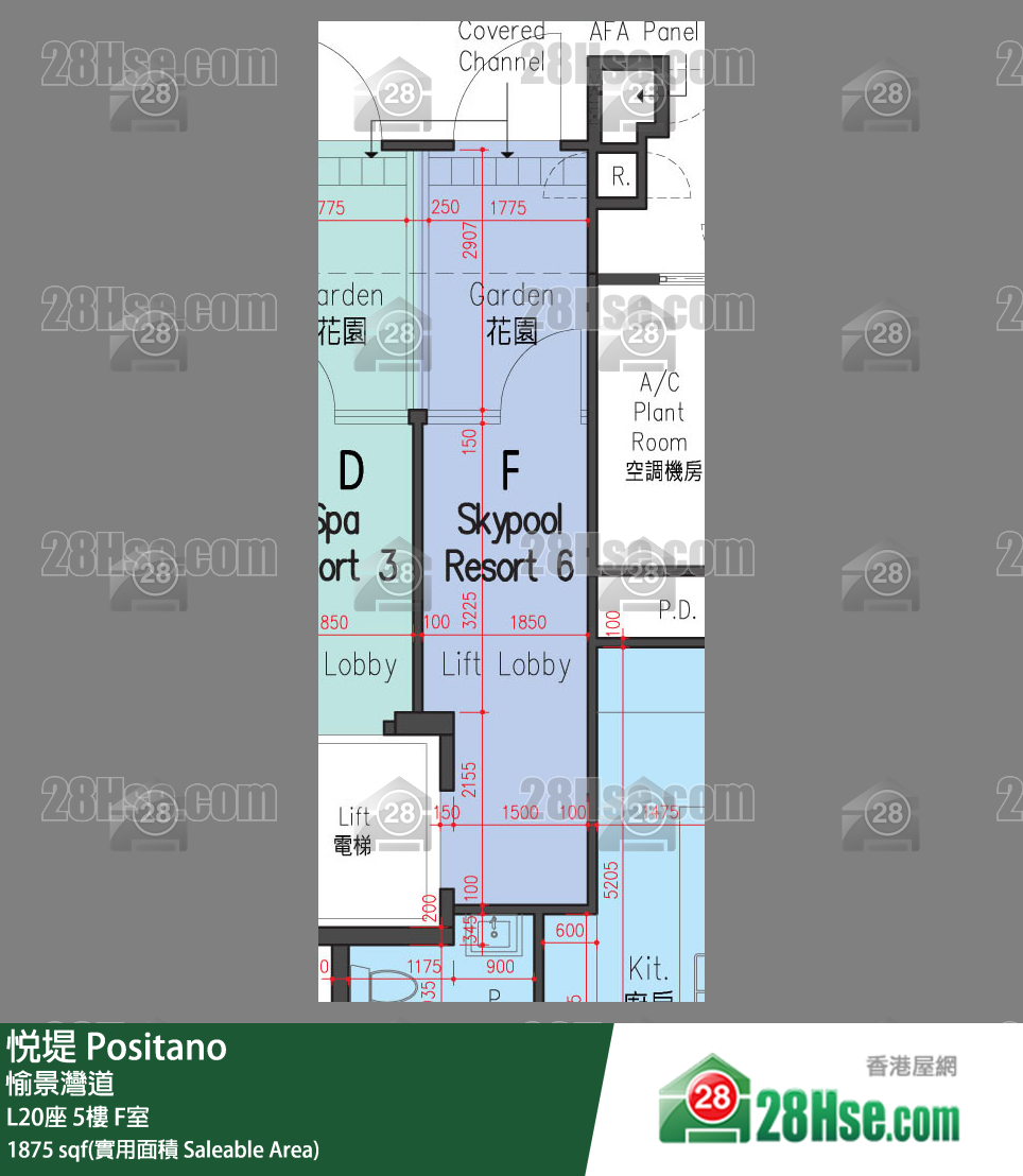 悅堤 L20座5樓 F室 平面圖