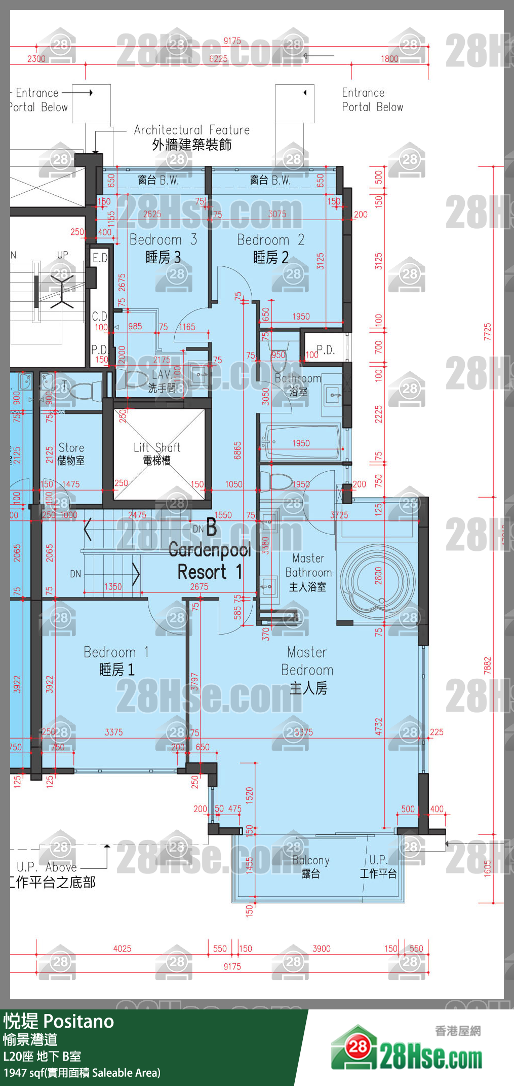 悅堤 L20座地下 B室 平面圖