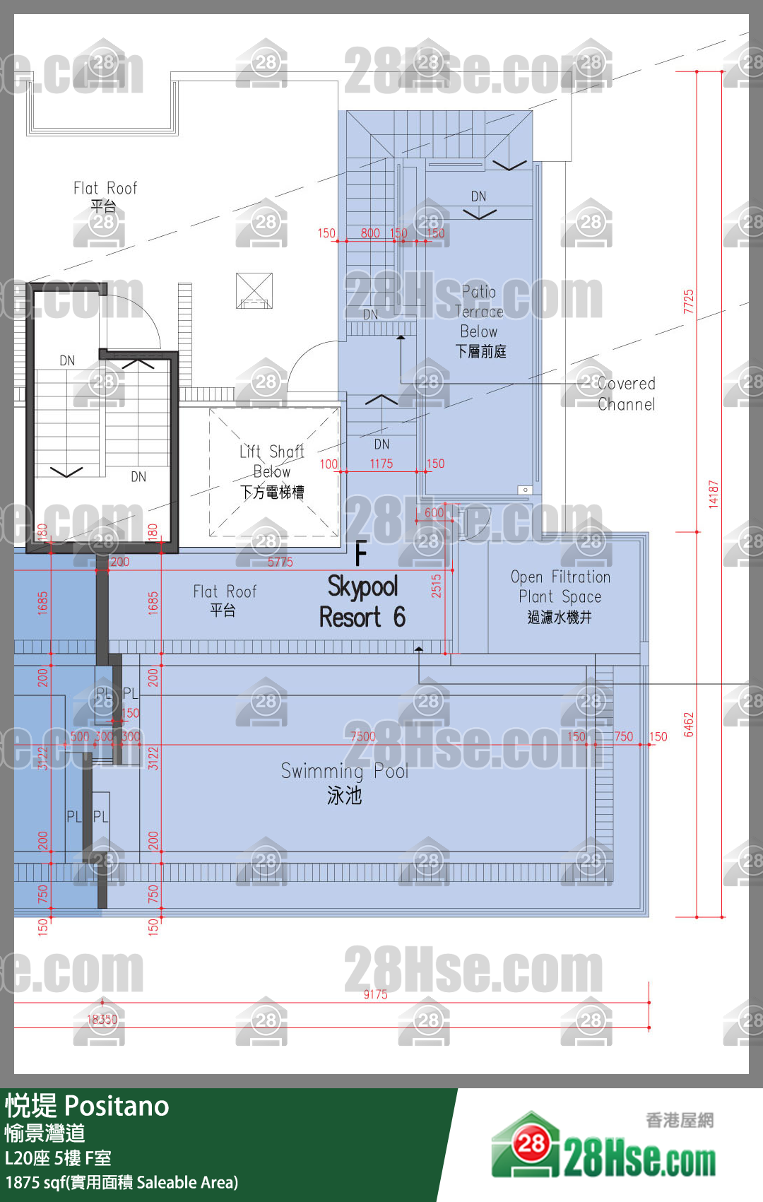 悅堤 L20座5樓 F室 平面圖