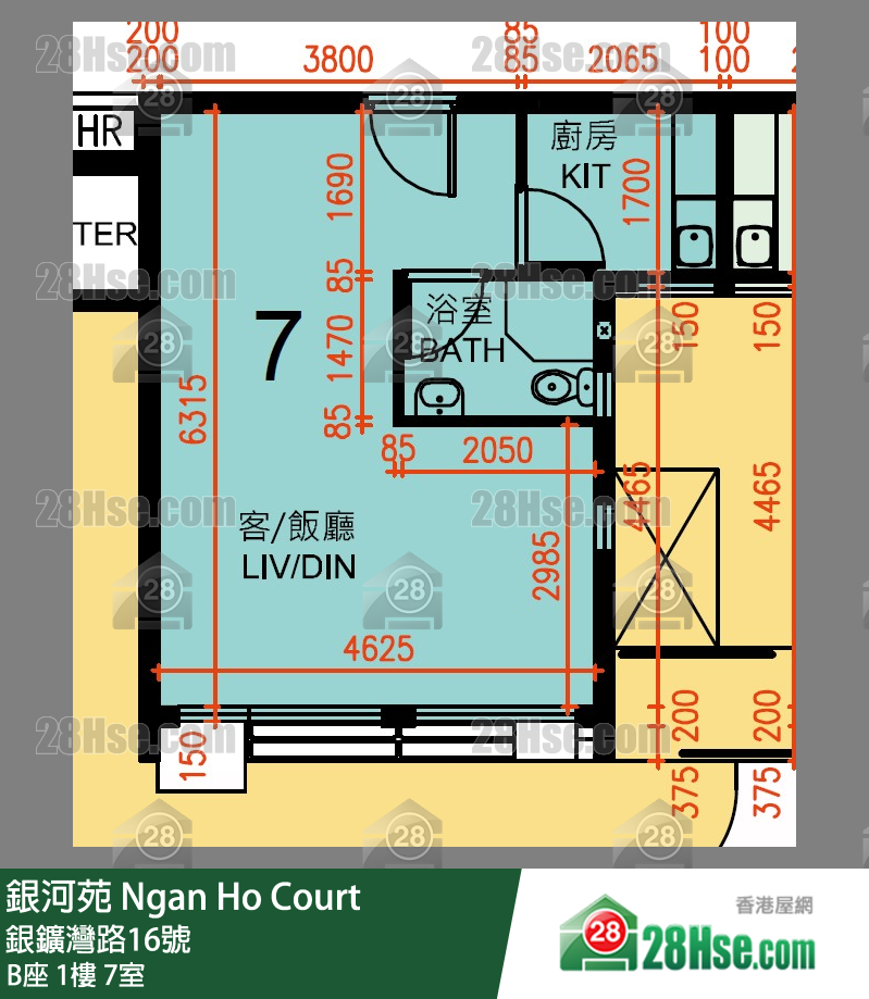 銀河苑 B座1樓 7室 平面圖