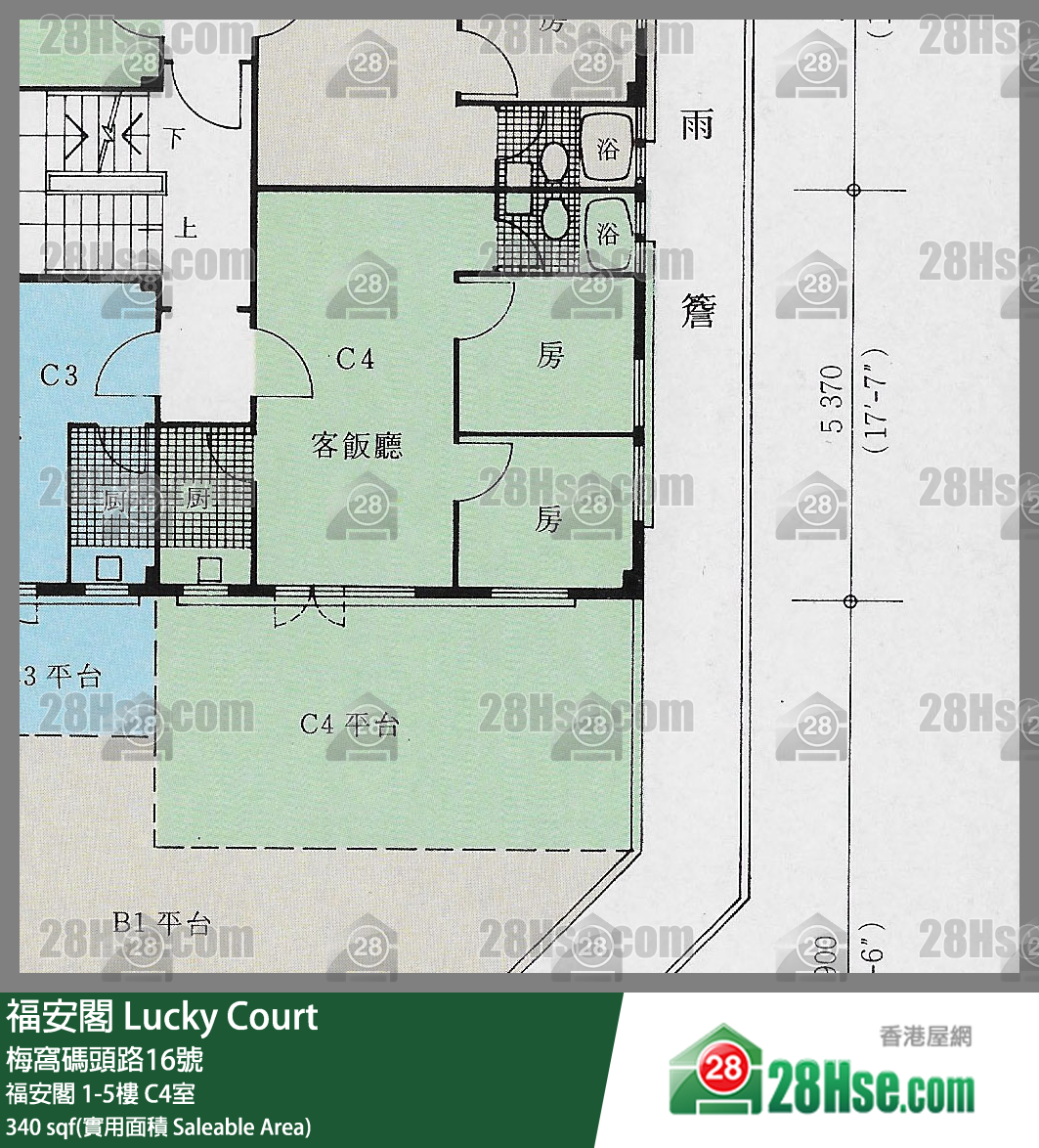福安閣 福安閣2樓 C4室 平面圖