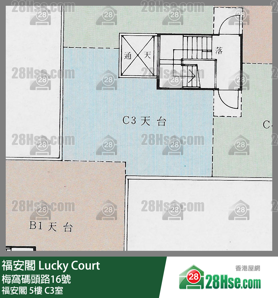 福安閣 福安閣5樓 C3室 平面圖