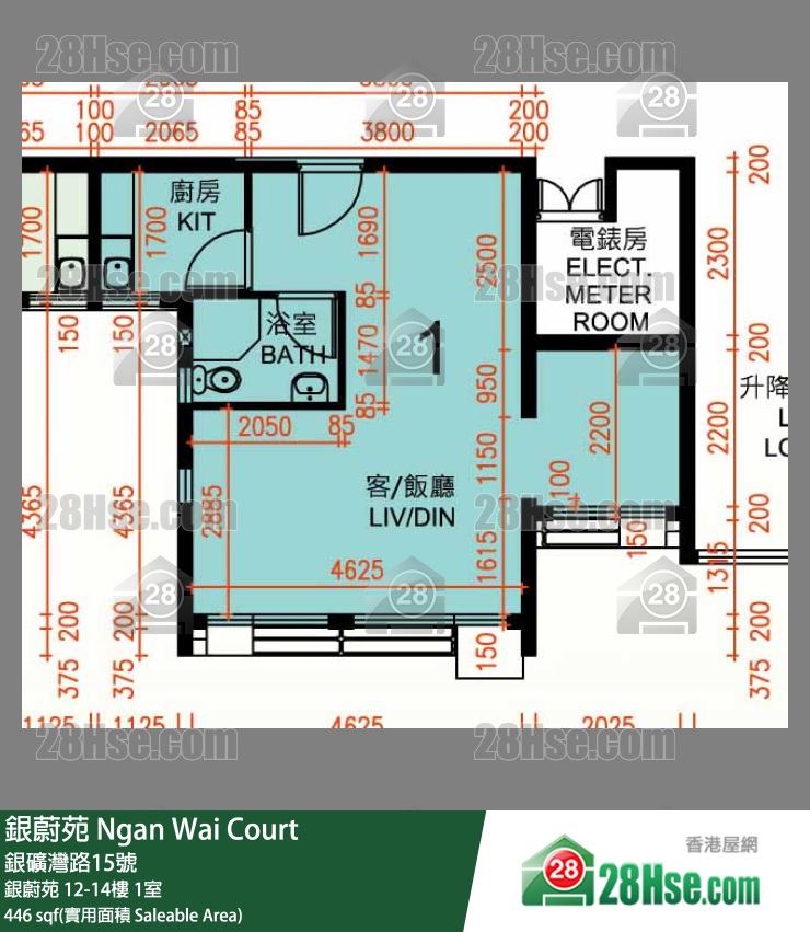 銀蔚苑 銀蔚苑13樓 1室 平面圖