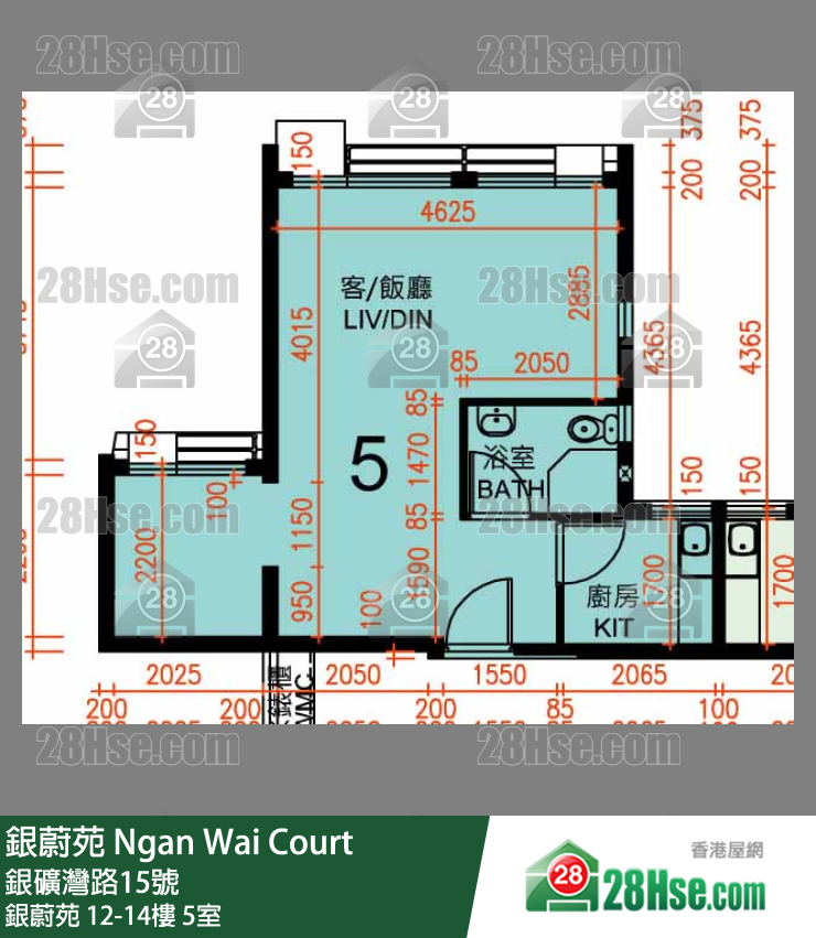 銀蔚苑 銀蔚苑13樓 5室 平面圖