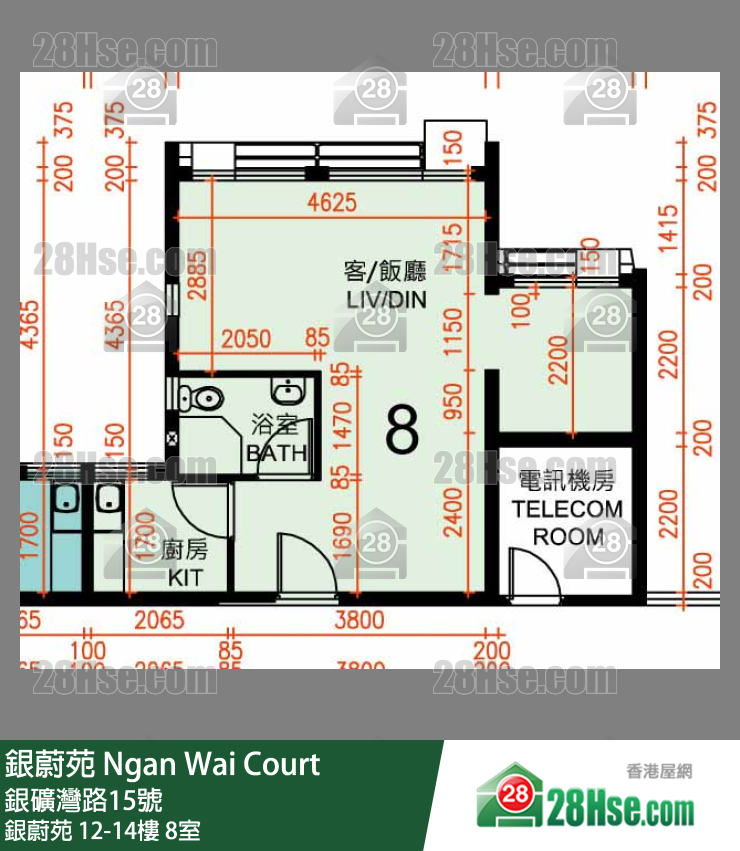 銀蔚苑 銀蔚苑13樓 8室 平面圖
