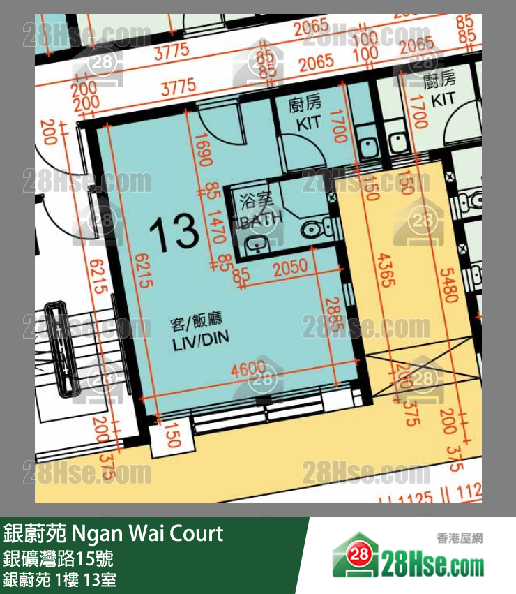 銀蔚苑 銀蔚苑1樓 13室 平面圖