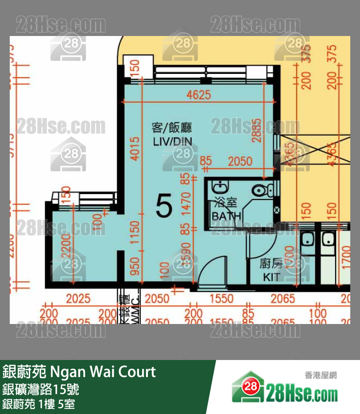 銀蔚苑 銀蔚苑1樓 5室 平面圖