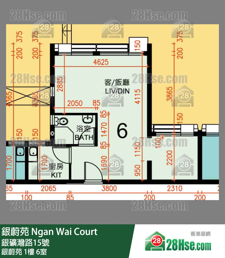 銀蔚苑 銀蔚苑1樓 6室 平面圖