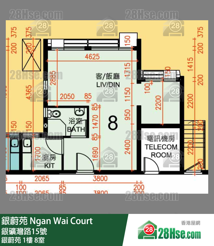 銀蔚苑 銀蔚苑1樓 8室 平面圖