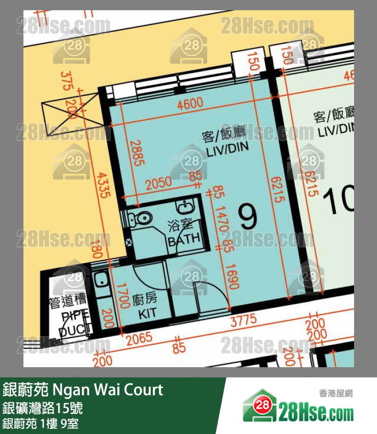 銀蔚苑 銀蔚苑1樓 9室 平面圖